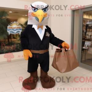 Sort Bald Eagle maskot...