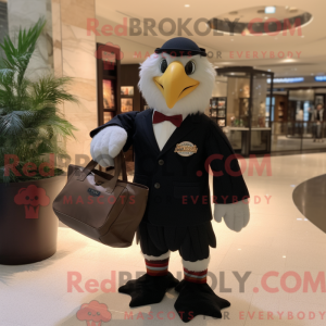 Sort Bald Eagle maskot...