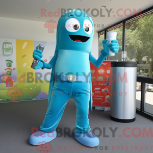 Tyrkysová Soda Can maskot...