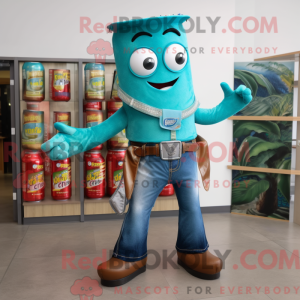 Tyrkysová Soda Can maskot...