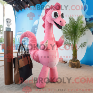 Pink Sea Horse mascot...