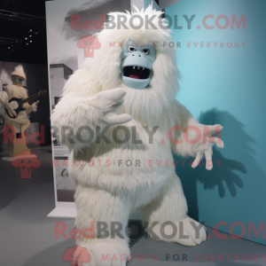 Hvit Yeti-maskotdraktfigur...