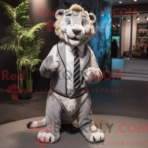 Silver Smilodon mascot...