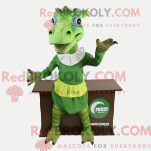 Grøn Parasaurolophus maskot...