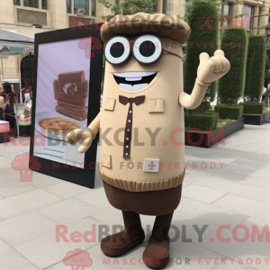 Beige Chocolate Bar maskot...
