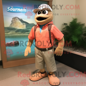Tan Salmon-mascottekostuum...