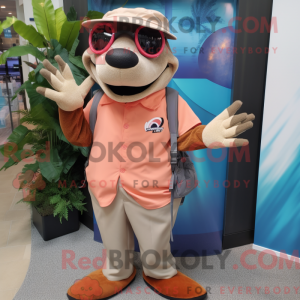 Tan Salmon maskot drakt...