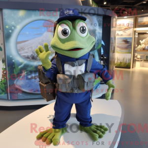 Navy Frog-mascottekostuum...