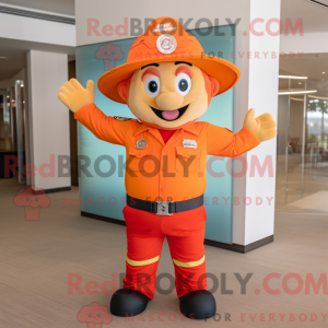 Orange Fire Fighter maskot...