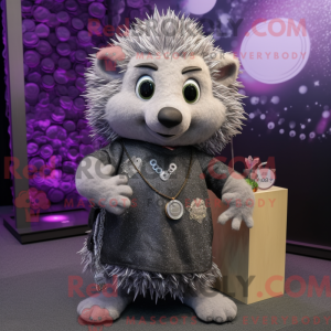 Grijze egel mascottekostuum...