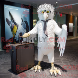 Hvid Harpy maskot kostume...