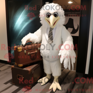 Hvit Harpy maskot kostyme...