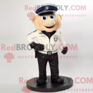 Cream Police Officer mascot...