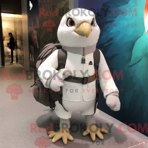 Hvit Falcon maskot drakt...
