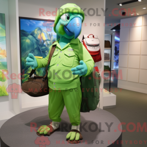 Lime Green Macaw mascot...