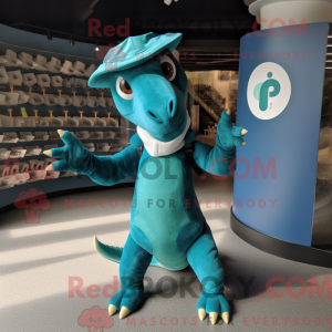 Blauwgroen Parasaurolophus...