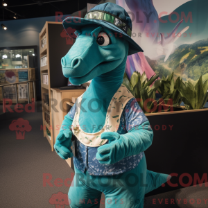 Blauwgroen Parasaurolophus...