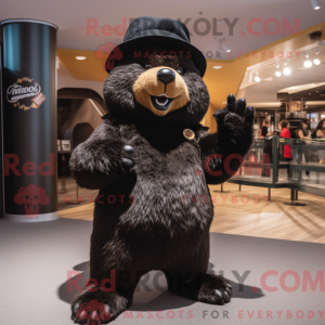 Sort Beaver maskot kostume...
