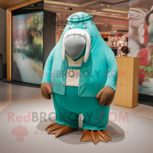 Postava maskota Teal Walrus...