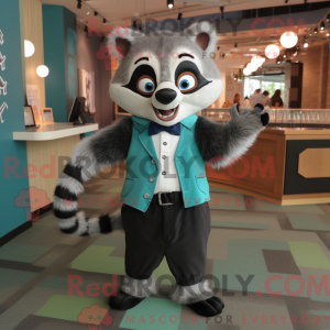 Cyan vaskebjørn maskot...