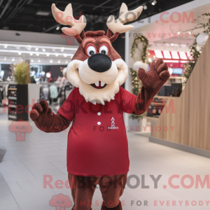 Maroon Reindeer mascot...
