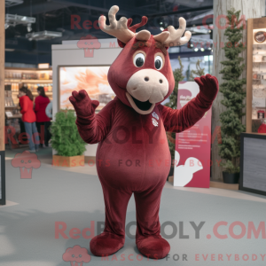 Maroon Reindeer mascot...