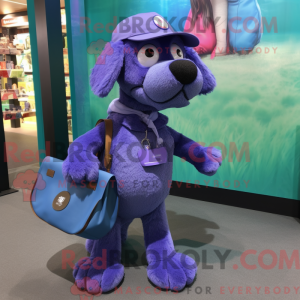 Paarse hond mascottekostuum...
