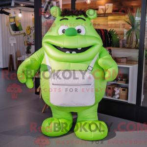 Lime Green Bbq Ribs maskot...