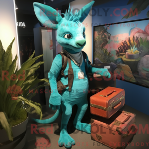 Turquoise Chupacabra mascot...