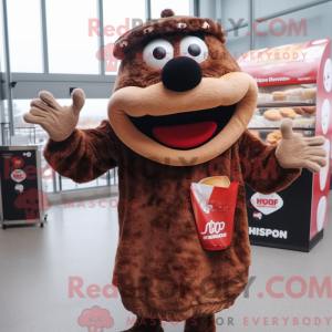 Brun lasagne maskot kostume...