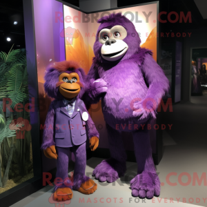 Lila Orang-Utan Maskottchen...
