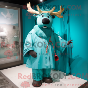 Teal Elk mascottekostuum...