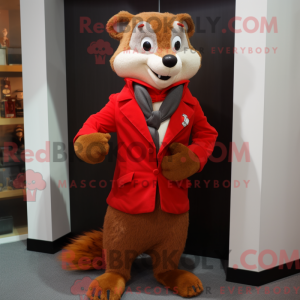 Red Weasel maskot kostyme...