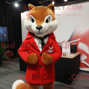 Red Weasel mascot costume...