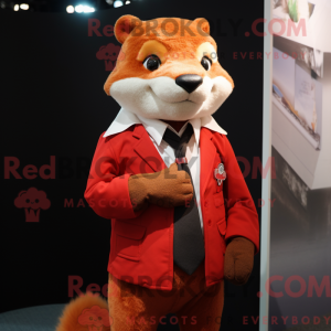 Red Weasel maskot kostume...