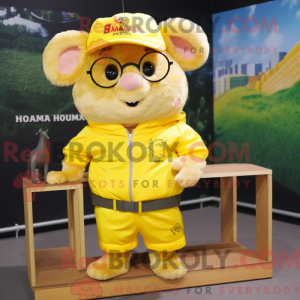 Gul hamster maskot kostume...