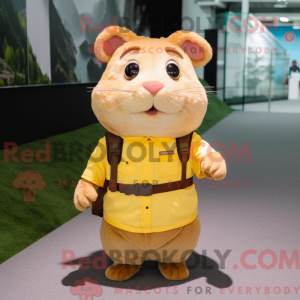 Gul hamstermaskotkostyme...