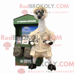 Cream Emu maskotdraktfigur...