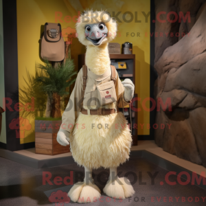 Cream Emu maskotdraktfigur...