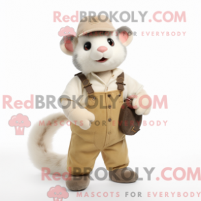 Fantasia de furão bege com macacão e luvas - Mascotes furão - REBROKO_342115 - RedBrokoly.com