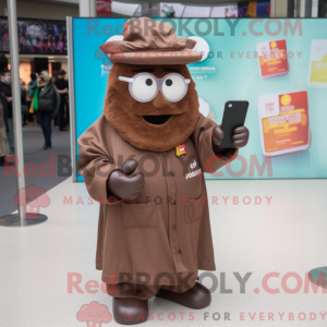 Brown Phone mascottekostuum...