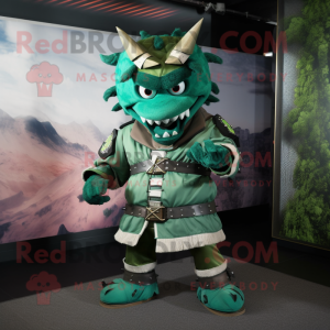 Grønn samurai maskot drakt...