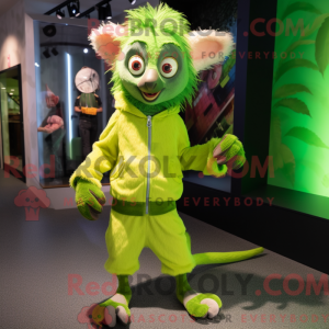 Limegrøn Aye-Aye maskot...
