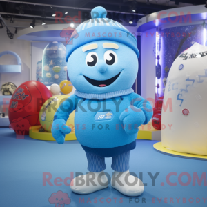 Sky Blue Rugby Ball maskot...
