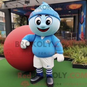 Sky Blue Rugby Ball maskot...