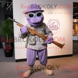 Lavendel Sniper-maskot...
