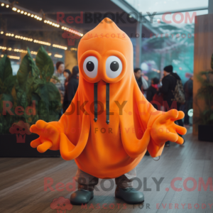Orange Squid Maskottchen...