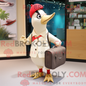 Creme spætte maskot kostume...