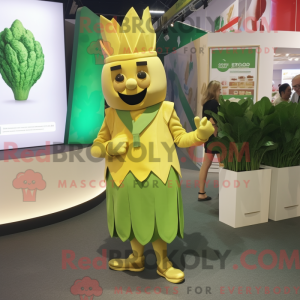 Gold Selleri maskot drakt...