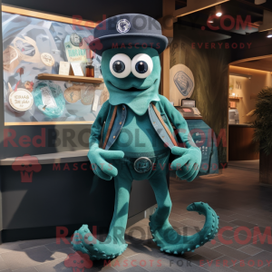 Teal Kraken Maskottchen...